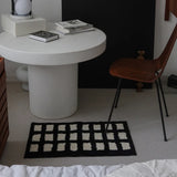 Tufting Black White Grids Bedside Rug Soft Geometric Carpet Bathroom Floor Pad Kids Room Bedroom Doormat Aesthetic Home Decor