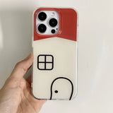 Casual Line House Mobile Phone Case Suitable for Apple for Iphone16Promax Case/For Iphone15Promax Case/14Pro Case/13 Iphonecase/Fashionable Women's Mobile Phone Case/Simple Mobile Phone Case