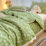 French Style Double-Layer Yarn Bean Quilt Spring and Autumn Warmth Quilt Adult Double Four Seasons Comforter Quilt Lace Ruffles