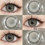 1 Pair New Color Contact Lenses for Eye Beautiful Pupil Fashion Blue Soft Lenses Gray Natural Contacts Yearly Cosmetics