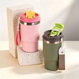 480ml Stainless Steel Thermos Cup Multi-color Portable Ice Cup Mini Double-layer Insulated Coffee mug With Lid water bottle