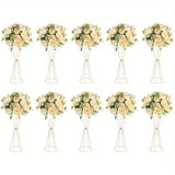Ikeehome  2/10 Pcs 23.6inch High Metal Small Vase, Wedding Banquet Table Flower Center Decoration Metal, Artificial Flower Display Stand Wedding Christmas Carnival Party Dinner Event Hotel Home Decoration