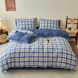 New All-cotton Washed Cotton Printed Checkered Quilt Cover Skin-friendly and Breathable Duvet Cover Without Pillowcase