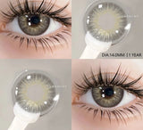 1 Pair Colored Myopia Contact Lenses for Eyes Fashion Lenses with Diopter Prescription Black Eye Lens Beauty Grey Pupil