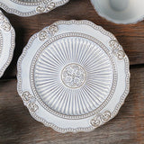 Baroque Vintage Plates Dinnerware Embossed Pattern Plate Sets Tableware Dishes Dinner Plates Set Dish Dining Tables Charger Full