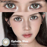 1 Pair Colored Contact Lenses Natural Brown Pupils Blue Eyes Contact lenses Gray Soft Contacts 14.50mm
