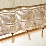French Solid Cotton Linen Retro Hollow Curtain Handmade Crochet Bottom Stitching Blackout Window Curtain for Living Room