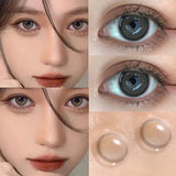 1Pair Color Contact Lenses For Eyes Beauty Soft Student Cosmetic Black Color Lenses Natural Prescription Myopic Lenses Yearly