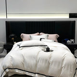 Luxury Satin Jacquard Bedding Set 1000TC Lyocell Cotton Soft Silky Duvet Cover Set Bed Sheet/Fitted Sheet Pillowcases 4Pcs