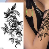 Rose Flower Skin Tattoo Stickers Blossom Flase Tattoos for Body Apart Leg Arms Neck Back Temporary & Removable Flower Tattoos