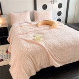 Pink Tulip Jacquard Blanket Flower Gifts for Girls Women Floral Throw Blankets Soft Warm Cozy Fleece Blanket for Couch Sofa Bed