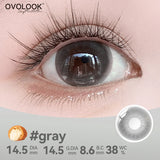 2pcs Crystal Gradient Blue Colored Lenses 14.5mm Clear Texture Daily Makeup Party Shiny Brown Lenses Gray Lens For Women