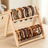 Wooden Material Hair Accessory Organizer 3-layer/4-layer Space-Saving Hair Band Holder Multi-Compartment Jewelry Organizer