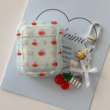 Cherry Wavy Earphone Case with Pendant For Airpods Pro 2 Pro2 Wireless Headphone Cover For AirPod 1 2 3 Air Pods Headset Box