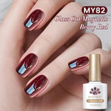 10ml Leopard Cat Magnetic Eye Gel Nail Polish Autumn Night Coffee Brown Glass Beads Soak Off UV LED Manicure Nail Ar