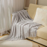 Herringbone Faux Cashmere Throw Blanket Lightweight Fuzzy Soft Cozy with Chevron Fringe Travel-Friendly Farmhouse Christmas Gift