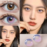 1 Pair Cosplay Contact Lenses for Eyes Colored Fashion Pink Contacts Lens Purple Cosmetic Pupil Yearly Contact Lenses