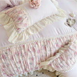 Princess Style Duvet Cover Sets with Lace Embroidery Bed Cover for Girls  Queen/King Size 이불커버 Soft Pink Bedding with Ruffles