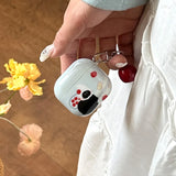 Korean Cartoon Cute Black Cat Pattern Soft Case for AirPods Pro 2 Cover Cute 3D Apple Pendant Protection Cover for AirPods 2 3 4