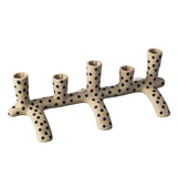 Ceramic Candelabra 5 Arms Candle Stick Holder Equipped Branched Candles Decorative Table Centerpiece Ornament Home Decoration