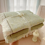 Print Floral Bedding Set Double Layer Yarn Four Pieces Set Soft Comfortable Duvet Cover Bed Sheet With Pillowcases Home Textiles