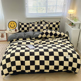 Plaid Style Bedding Set Skin-friendly Quilt Cover Pillowcase Bedsheet Home Bed Linen Sets Single/Full/Queen/King Size Bedclothes