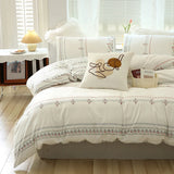 3-piece 100% cotton bedding set Bohemian style duvet cover and 2pcs pillowcases (no padding), suitable for bedroom guest room