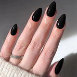 24pcs Simple False Nails Press on Nails Full Cover Glossy Solid Color Medium Almond Fake Nail Detachable Acrylic Manicure Tips