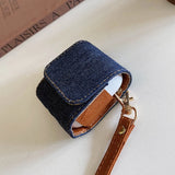 New Denim Cloth Pattern Earphone Bag For AirPods 1 2 3nd Gen For AirPods Pro 2 Case Luxury With Anti-lost Lanyard Protector