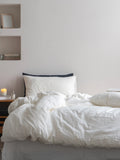Mat Pure Color Bubble Cotton Bedding Set Four-Piece Full Cotton Waed Skin-Friendly All Seasons Comforter Cover eet...