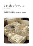 Solid Color Bedding Set Soft Duvet Cover Set With Sheet Bedroom Decor Skin Friendly Single Double Four Piece Set Home Textiles