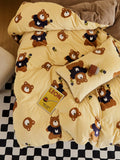Ultra-Soft Warm Milk Velvet Bedding Set Cartoon Winter Faionable Tee-Piece Bedding Set Fine Texture Durable Active Printing