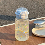 New Planet Minimalist Plastic Water Cup Water Kettle Dual Drinking Straw Cup Value Large Capacity Portable Carrying Accompanying