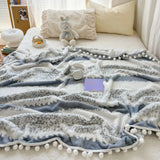 1pc two-color jacquard star velvet Dream Talk ball blanket, comfortable and breathable, dopamine color series, festival gift