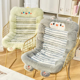 Stripe Cartoon Student Chair Cushion Quilted Double-sided Use Integrated Backrest Cushions Computer Chair Anti Slip Seat Pad