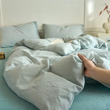 100% Cotton Stripe 3-Piece Duvet Cover Set (1 Duvet Cover + 2 Pillowcases),Yarn-Dyed,Soft Bedding Set, Multiple Sizes