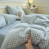 Class A Pure Cotton Printed Checkered Quilt Cover All-cotton Yarn-dyed Washed Single Duvet Cover 160x210 Bedding