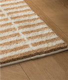 Striped Long Plaid Tufted Rug Memories Flocking Carpet Floor Anti Slip Doormat  Bathmat Bedside Rug  Bedroom Cloakroom Bathroom