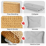 Water Hyacinth Toilet Paper Storage Baskets Large Capacity with Lids Toilet Paper Holder Durable Household Wicker Baskets