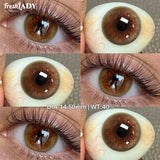 1 Pair Colored Contact Lenses Natural Brown Pupils Blue Eyes Contact lenses Gray Soft Contacts 14.50mm