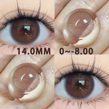 1pair Natural Myopia Lenses Korean Lenses Colored Contact Lenses with Prescription Brown Lenses Soft Grey Beauty Pupil