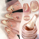 10ml Super Shining Reflective Cat Magnetic Gel Ultra Shine Glitter Red Silver Soak Off UV LED Gel Nail Art Varnish
