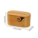 Yarn Bowl for Knitting Wooden Lidded Thread Storage Bowl Double Curling Thread Holder for Quilting Knitting Weaving Crocheting