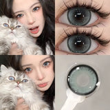 2pcs New Colored Contacts Lenses for Eyes Fashion Purple Lenses Nature Soft Prescription Myopia Beauty Pupil Lady Makeup