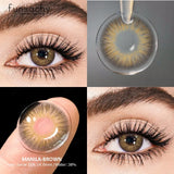 1pair Myopia Lenses Color Contact Lenses for Eyes with Diopters Prescription Lenses Yearly Brown Lens Blue Eye Contacts