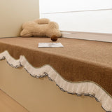 Irregular Lace Sofa Cushion All Season Universal Anti Slip Bay Window Cushions Living Room Sofa Cover Pillowcase