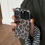 Retro Leopard Print Smooth Pattern Mobile Phone Protective Case for iPhone 16 15 14 13 12 Pro Max Shockproof Protection Cover
