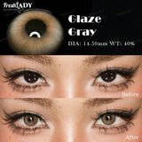 2pcs Glaze Series Colored Contact Lenses Natural Brown Pupils Blue Eyes Lenses Gray Soft Contact Lenses 14.50mm Yearly