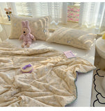 A-Class Summer Quilt Double Layer Non-Cotton Soft Air Conditioning Cooling Quilt Student Dormi Single Double Person Thin Quilt