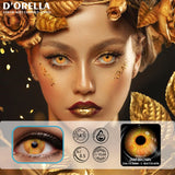 1 Pair Cosplay Contact Lenses Multicolored Contact Lenses Anime Lenses Halloween Makeup Eye Yellow Lenses Color Leneses